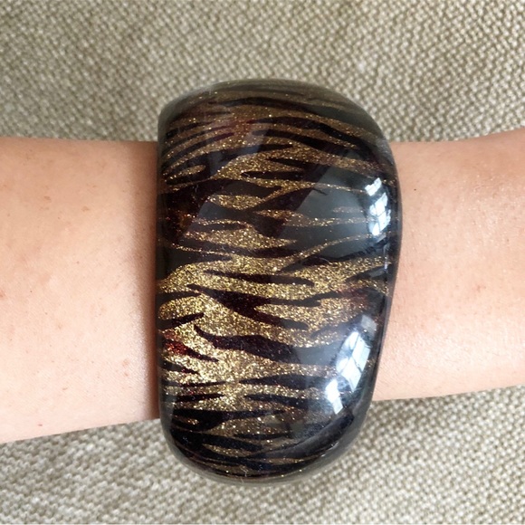 Cheetah Print Bangle Cuff - Picture 2 of 6